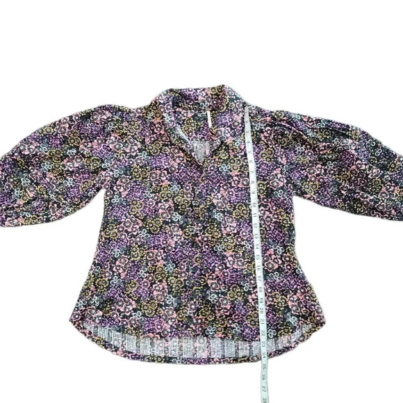 NWOT Free People Balloon Sleeve Button Front Blouse - Picture 7 of 8